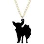 NEWEI Acrylic Sweet Chihuahua Dog Puppy Necklace Chain Pendant Collar Fashion Animal Pet Jewelry for Women Gifts Charm