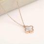 Dainty 16” Designer Inspired 18k Gold Plated Single Clover Charm Choker Style Necklace