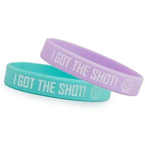 Grand Parfums I GOT The Shot, COVID-19 Vaccinated Set of 2 Stretch Bracelets a Pair of Colorful Non-Toxic Silcone Wristbands One-Size Fits Adults, Vaccination Identification Support