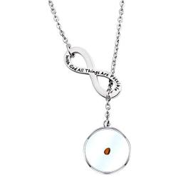 WUSUANED Mustard Seed Necklace With God All Things Are Possible Religious Faith Jewelry Christian Gifts For Women Girls