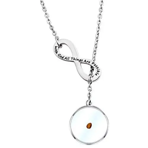 WUSUANED Mustard Seed Necklace With God All Things Are Possible Religious Faith Jewelry Christian Gifts For Women Girls WUSUANED Mustard Seed Necklace With God All Things Are Possible Religious Faith Jewelry Christian Gifts For Women Girls