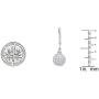 0.15 Carat (ctw) Round White Diamond Ladies Cluster Style Drop Earrings, Sterling Silver