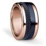 BERING Interchangeable Rose Gold, Black & Blue Colored Twist and Change Womens Rings Set