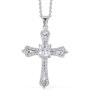 Shop LC Diamond April Birthstone Cross Necklace Pendant Silvertone Stainless Steel Women Fashion Birthday Easter Gifts Dainty Chunky Minimalist luxury Jewelry 20''