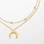 BaubleStar Crescent Pendant Necklace Layering Titanium Chain Choker for Women Girls BaubleStar Crescent Pendant Necklace Layering Titanium Chain Choker for Women Girls