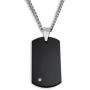 | Crucible Diamond Accent Polished Black Plated Tungsten Carbide Dog Tag Pendant - 24''