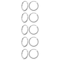Small Silver Hoop Earrings - 3 Pairs Small Hoop Earrings for Women Men Gifts Hypoallergenic 925 Sterling Silver Hoop Earrings Endless Tiny Hoop Earrings Set for Cartilage Nose Lip Ring(8/10/12mm)