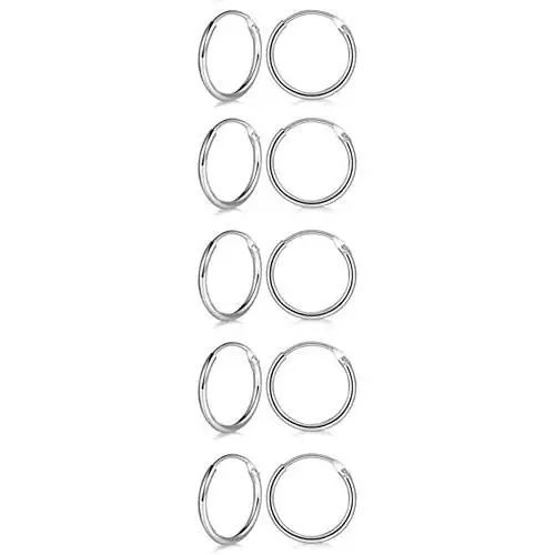 Small Silver Hoop Earrings - 3 Pairs Small Hoop Earrings for Women Men Gifts Hypoallergenic 925 Sterling Silver Hoop Earrings Endless Tiny Hoop Earrings Set for Cartilage Nose Lip Ring(8/10/12mm) Small Silver Hoop Earrings - 3 Pairs Small Hoop Earrings for Women Men Gifts Hypoallergenic 925 Sterling Silver Hoop Earrings Endless Tiny Hoop Earrings Set for Cartilage Nose Lip Ring(8/10/12mm)