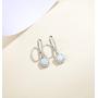 October Birthstone Sterling Silver Created White Opal Necklace/Earrings Halo Pendant Stud Leverback Dangle Cubic Zirconia CZ Fire Opal Fine Jewelry for Women