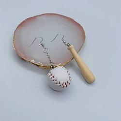 Baseball Earrings for Women - 3D Baseball Jewelry for Moms - Baseball Mom Earrings for Women - Baseball Jewelry Gift - Baseball Danglers - Baseball Cheer Leader Earrings - Baseball Moms Accessories