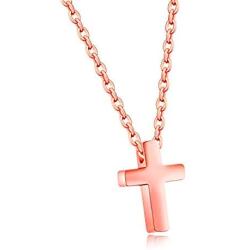 Anloo Tiny Small Cross Pendant Necklace for Boys Girls,Stainless Steel Small Crucifix Chocker Necklace for Young Toddler Kids