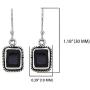 YoTreasure Black Onyx Solid 925 Sterling Silver Dangle Earrings Jewelry
