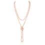 Hand Knotted Beads Endless Long Statement Necklace - Handmade Versatile Beaded Strand Lariat Multi Layer Infinity Wrap 60'' Sparkly Faceted Crystal Rondelle, Faux Pearl