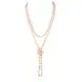Hand Knotted Beads Endless Long Statement Necklace - Handmade Versatile Beaded Strand Lariat Multi Layer Infinity Wrap 60'' Sparkly Faceted Crystal Rondelle, Faux Pearl