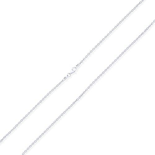Simple Basic Thin 1 MM 925 Sterling Silver Rolo Cable Chain Necklace For Women For Teen Made In Italy 16 18 20 24 Inch