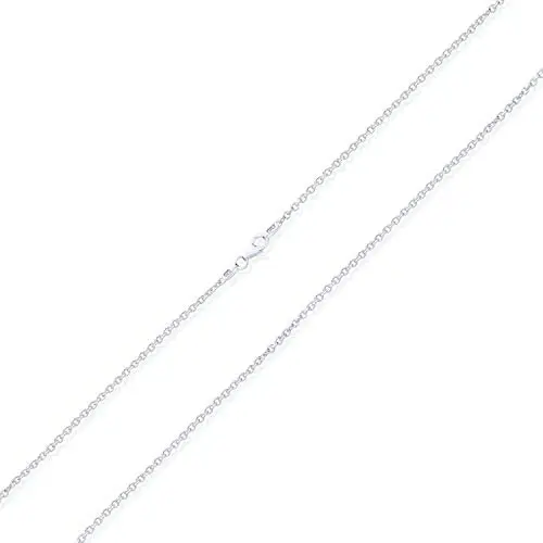 Simple Basic Thin 1 MM 925 Sterling Silver Rolo Cable Chain Necklace For Women For Teen Made In Italy 16 18 20 24 Inch Simple Basic Thin 1 MM 925 Sterling Silver Rolo Cable Chain Necklace For Women For Teen Made In Italy 16 18 20 24 Inch