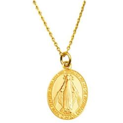 BC 925 Sterling Silver Blessed Virgin Mary Maria Christian Mother Pendant Necklace with Gold Plating
