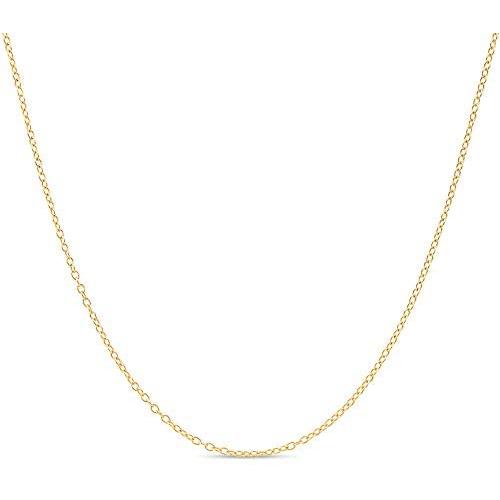 14k Gold over Sterling Silver 1.3mm Cable Chain Necklace