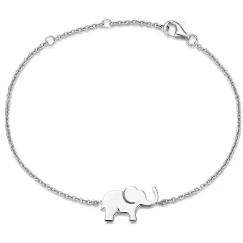 FANCIME White/Yellow/Rose Gold Plated 925 Sterling Silver Cute Cable Link Chain Dainty Delicate Elephant Bracelet Jewelry For Women Girls, 15 + 3cm FANCIME White/Yellow/Rose Gold Plated 925 Sterling Silver Cute Cable Link Chain Dainty Delicate Elephant Bracelet Jewelry For Women Girls, 15 + 3cm