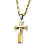 yiyifu Cross Necklace for Men Titanium Steel Pendant Necklace Domineering Mens and Womens Jewelry Christian Accessories Three Layer Chains