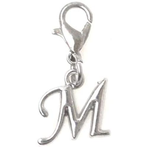 Its All About...You! Letter, 26 Letter Options A-Z, Initial Stainless Steel Clasp Clip on Charm