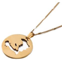The Republic of Haiti Map Pendant Necklace Chain Port-AU-Prince Map Jewelry