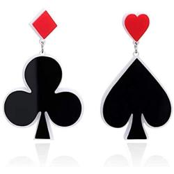 CutieJewelry Dangle Poker Party Unique Players Big Card Earrings