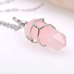 Paialco Jewelry Hand Wired Healing Crystal Point Chakra Pendant Necklace