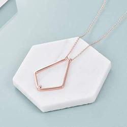 925 Sterling Silver Ring Holder Necklace For Women Elegant Rhombic Necklace Nurse Gifts Zirconia Engagement Ring Holder Jewelry Best Gifts For Wife