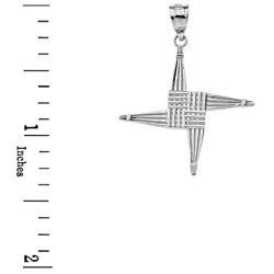 925 Sterling Silver Saint Bridget St. Brigid Cross Pendant