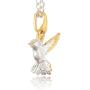 Hummingbird Necklace, Sterling Silver and 24K, TAMI, Floral Jewelry