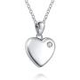 ACJFA Heart Urn Necklace 925 Sterling Silver Cremation Ashes Necklace with Cubic Zircon Keepsake Memorial Jewelry for Women Gift