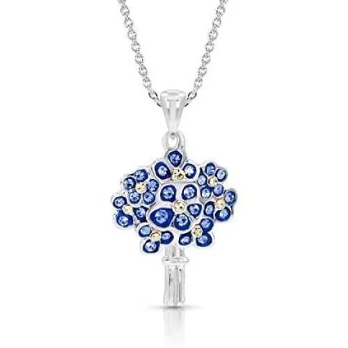True Love ''Forget-Me-Not'' Blue Flower Plant Crystal Pendant Necklace Never Rust 925 Sterling Silver with Free Breathtaking Gift Box for a Special Moment of Love True Love ''Forget-Me-Not'' Blue Flower Plant Crystal Pendant Necklace Never Rust 925 Sterling Silver with Free Breathtaking Gift Box for a Special Moment of Love