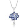True Love ''Forget-Me-Not'' Blue Flower Plant Crystal Pendant Necklace Never Rust 925 Sterling Silver with Free Breathtaking Gift Box for a Special Moment of Love