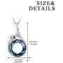 AOBOCO Fox Necklace Sterling Silver Fox Tail Pendant Embellished with Crystals from Austria, Fox Gifts for Fox Lovers, Fine Fox Jewelry Gifts for Women