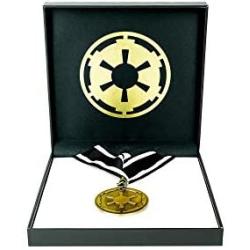 Star Wars: The Mandalorian Imperial Crest Medal | Collectible Imperial Star Wars Medallion Worn By The Client | Empire Logo Star Wars Necklace Imperial Medal