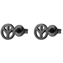 Simple Punk Peace Sign Symbol Stud Earrings Stainless Steel Anti-war Jewelry for Man and Women