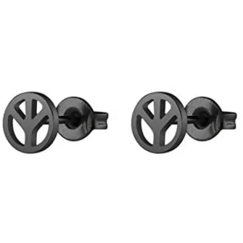 Simple Punk Peace Sign Symbol Stud Earrings Stainless Steel Anti-war Jewelry for Man and Women Simple Punk Peace Sign Symbol Stud Earrings Stainless Steel Anti-war Jewelry for Man and Women