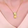 Jewel Valley 18k Gold Plated Teddy Bear Pendant Necklaces for Women with Body-Rotating Design Cute Animal Jewelry Gifts with 16 and a 2 Extension Chain