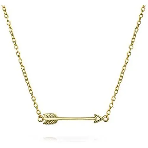 Small Sideways Cupid Arrow Pendant Necklace For Women For Girlfriend Teen 14K Gold Plated 925 Sterling Silver Small Sideways Cupid Arrow Pendant Necklace For Women For Girlfriend Teen 14K Gold Plated 925 Sterling Silver
