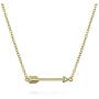 Small Sideways Cupid Arrow Pendant Necklace For Women For Girlfriend Teen 14K Gold Plated 925 Sterling Silver