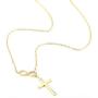 MiniJewelry Silver Cross Necklace Rose Gold Cross Necklace Gold Cross Necklace Infinity Cross Necklace for Women, 18 Inch