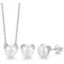 CDE s925 Sterling Silver Pearl Necklace and Earring for Girls Tiny Cute Bear Freshwater Cultured Pearl Pendant 16''+2'' Stud Earrings Set for Birthday Jewelry Gifts for Child with Box