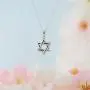 Plated 925 Sterling Silver Star of David Pendant Necklace With 18'' Cable Chain Plated 925 Sterling Silver Star of David Pendant Necklace With 18'' Cable Chain