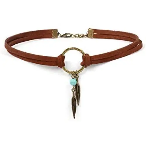 ROSTIVO Choker Necklaces for Women Native American Jewelry for Women Boho Leather Jewelry for Girl