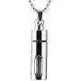 HZMAN Stainless Steel Glass Container Tube Urn Keepsake Cremation Ashes Memorial Pendant Necklace