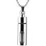 HZMAN Stainless Steel Glass Container Tube Urn Keepsake Cremation Ashes Memorial Pendant Necklace HZMAN Stainless Steel Glass Container Tube Urn Keepsake Cremation Ashes Memorial Pendant Necklace