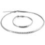 N/Q Punk Stainless Steel Snake Chain Link Bracelet Choker Necklace for Women Mens Girls Boys Silver Plated Rock Hip Hop Unisex Jewelry Set