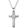 Uloveido Mens Stainless Steel Lords Prayer Bible Verse Engraved Cross Pendant Necklace with Round Mustard Seed