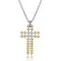 Steve Madden Two Tone Cross Design 28 Inch Rolo Chain Necklace for Men